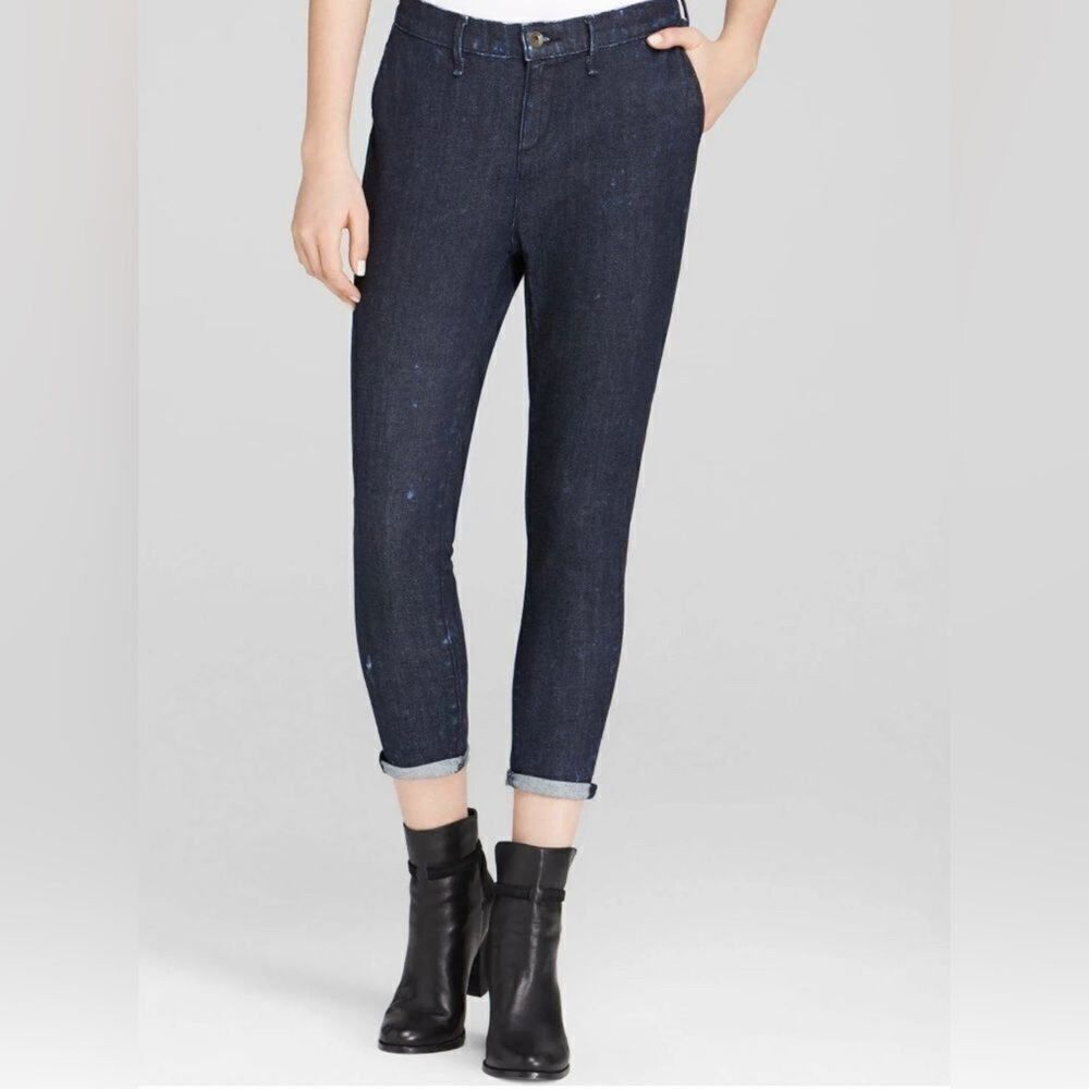 Rag & Bone Womens 27 Ice Blue Skinny Stretch Ankle Cropped Jeans